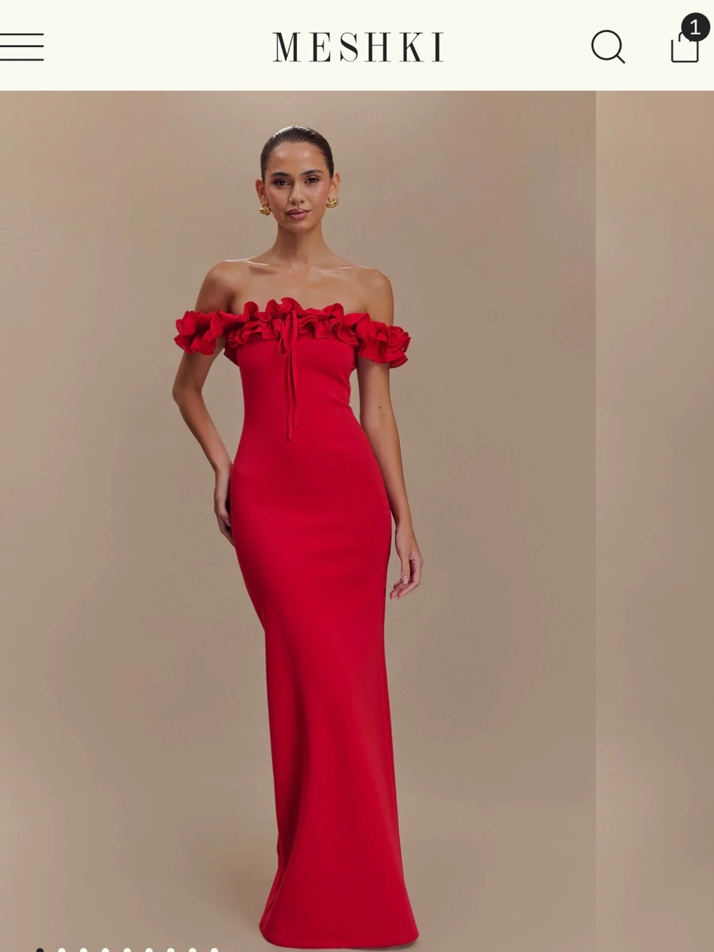 Meshki Off-Shoulder Ruffle Maxi dress